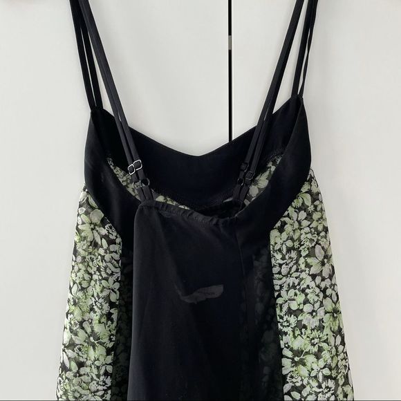 BCBGeneration Floral Tank Top Cami Sheer Spaghetti Straps Blouse - Picture 7 of 8